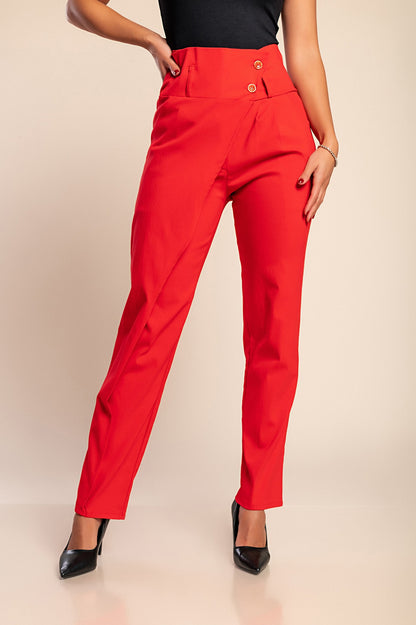 Pantaloni eleganti con volant, neri