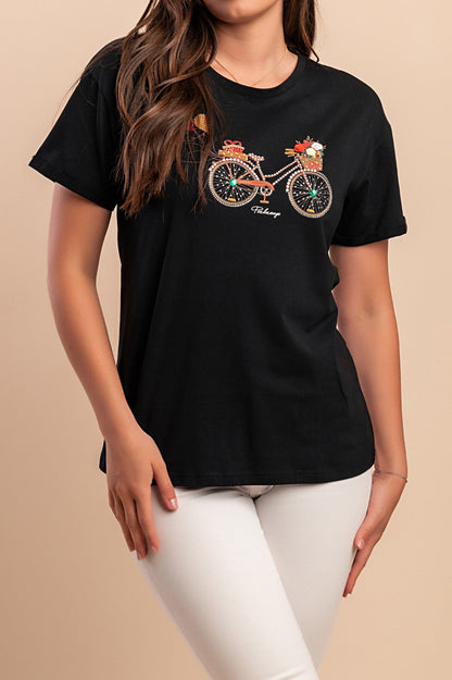 T-shirt stampata, nera