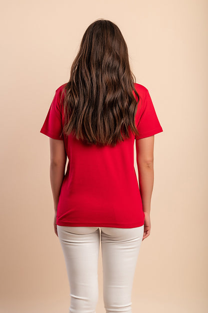 T-shirt in cotone con colletto, viola