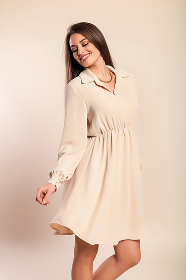Mini abito con bottoni, beige
