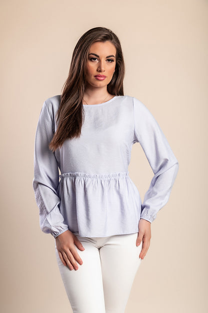 Camicetta taglie forti con elastico in vita, lilla