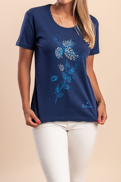 T-shirt in cotone con stampa, rosa chiaro