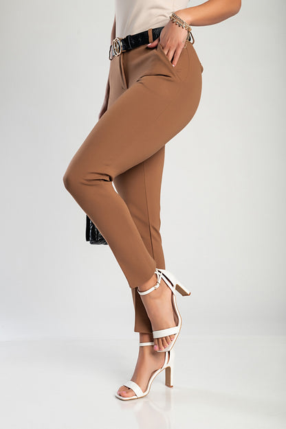 Pantaloni lunghi eleganti, cammello