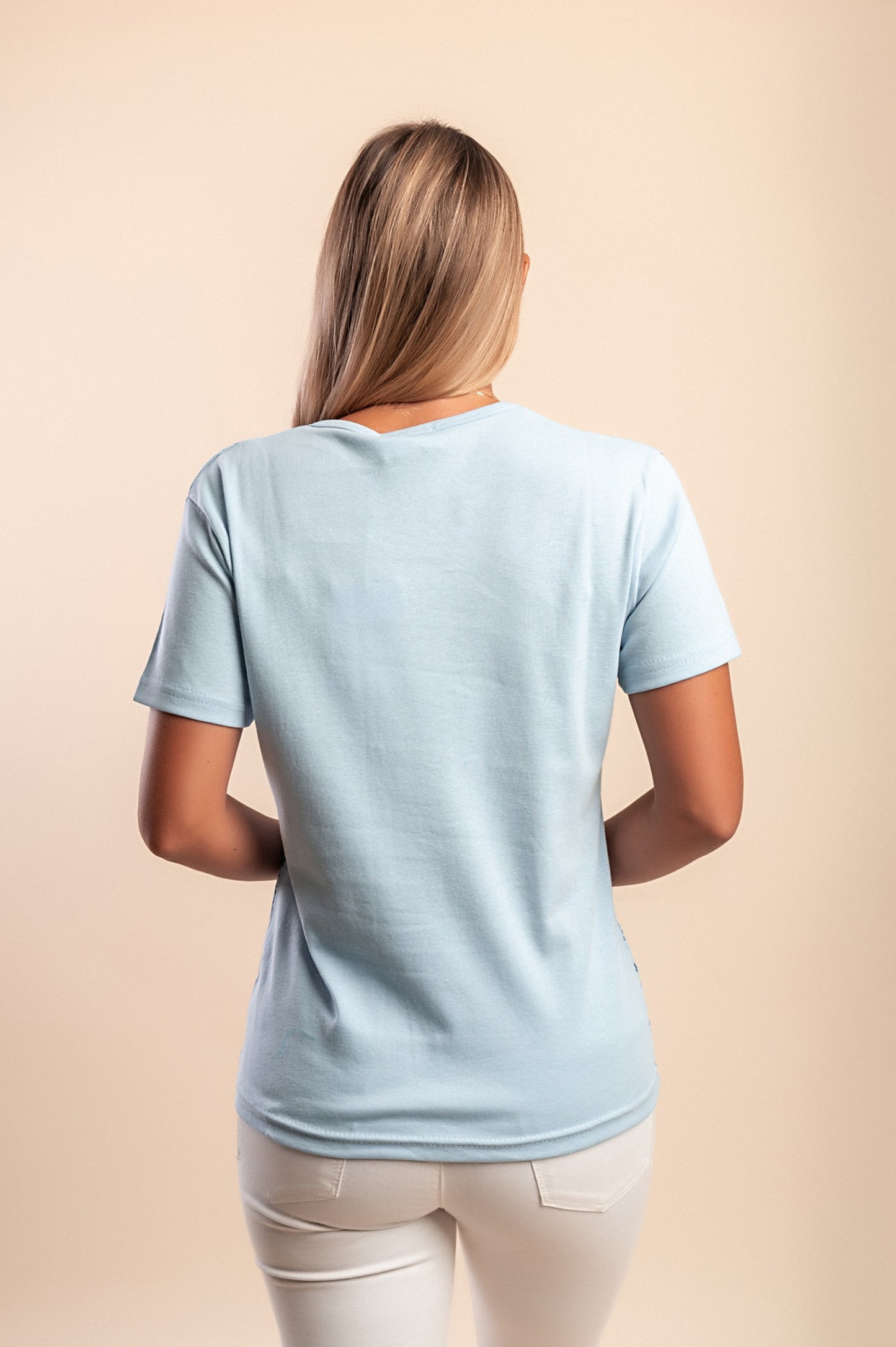 T-shirt in cotone con stampa, blu scuro