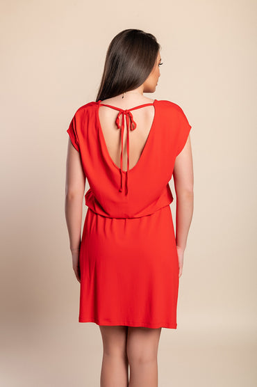 Mini abito ampio, rosso