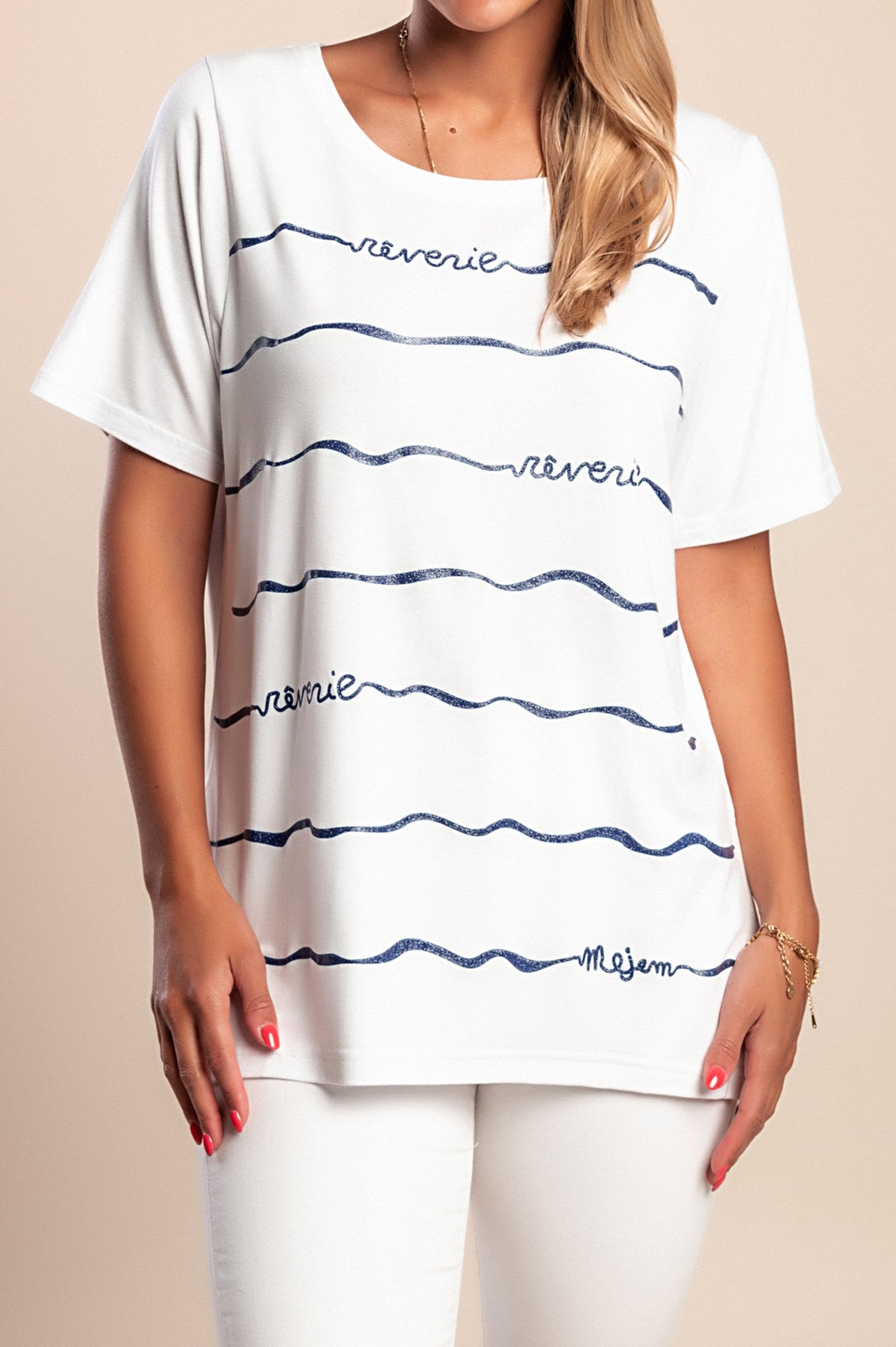 Maglietta con stampa, bianca