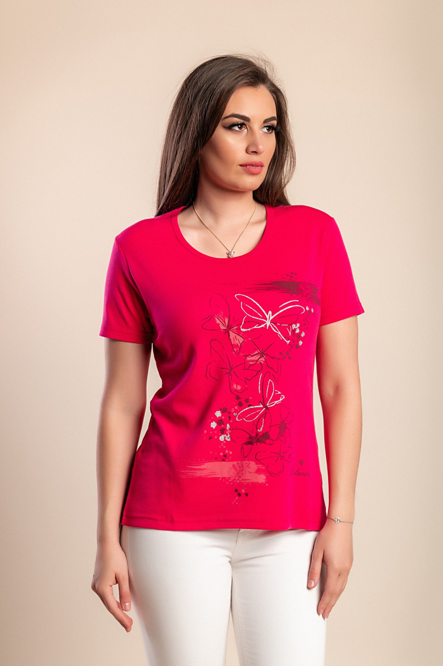T-shirt stampata, rosa chiaro