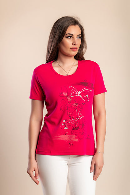 T-shirt stampata, rosa chiaro