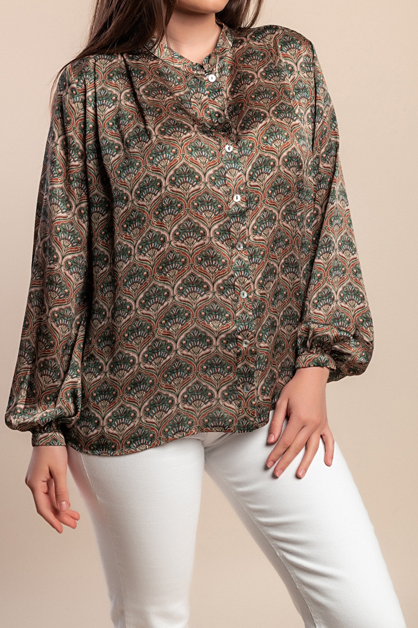 Camicetta stampata, verde
