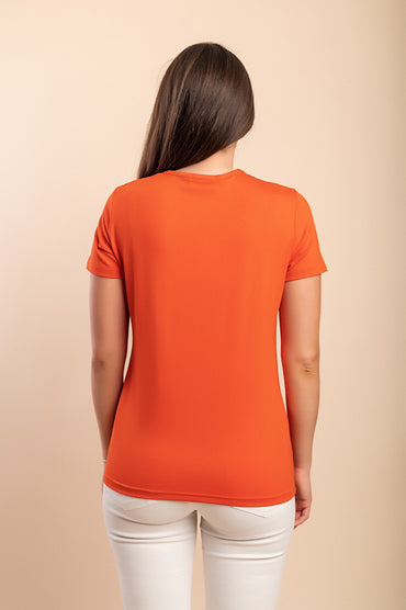 T-shirt stampata, arancione