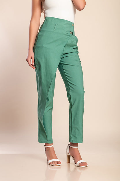 Pantaloni eleganti con volant, neri