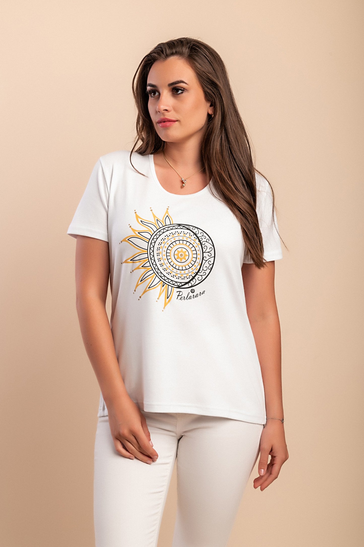 T-shirt in cotone con stampa, bianca