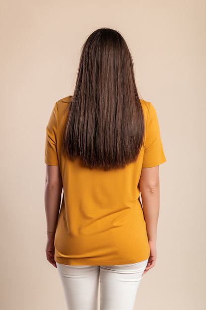 T-shirt stampata, senape