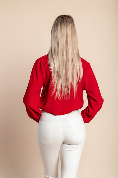 Camicia elegante con volant, bianca