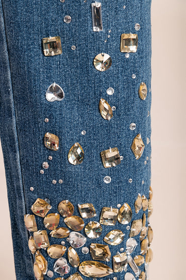 Jeans taglie forti, blu scuro