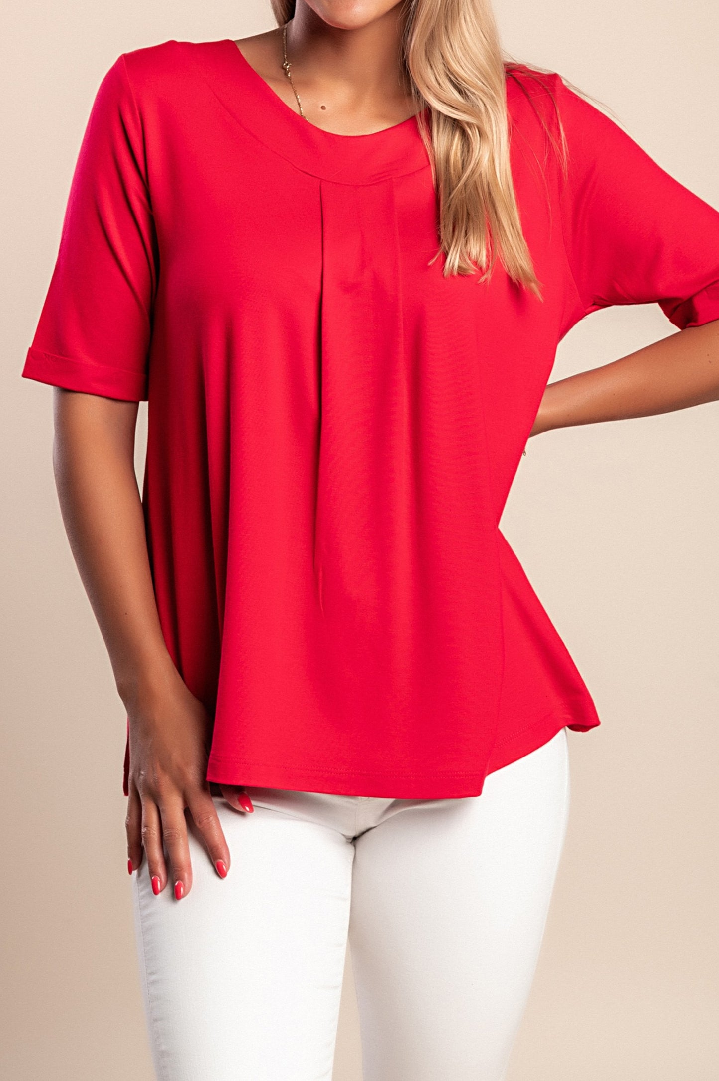 Maglietta girocollo, rossa