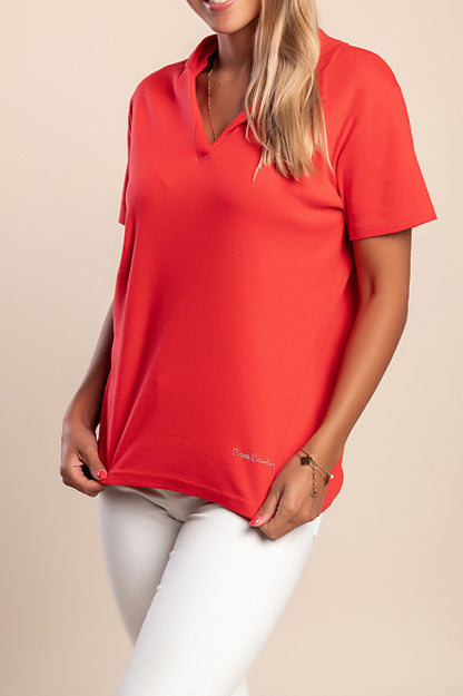 T-shirt in cotone con stampa, turchese