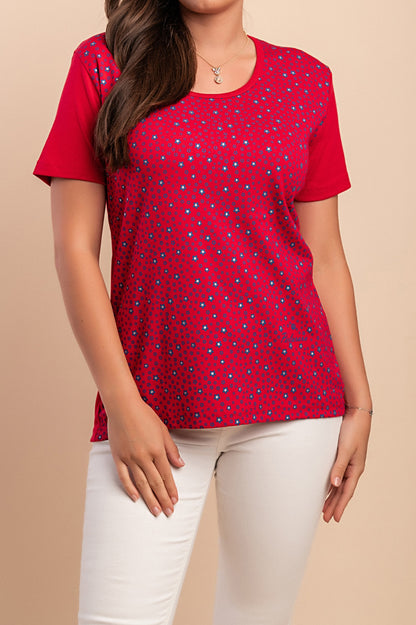 T-shirt in cotone con stampa, blu scuro