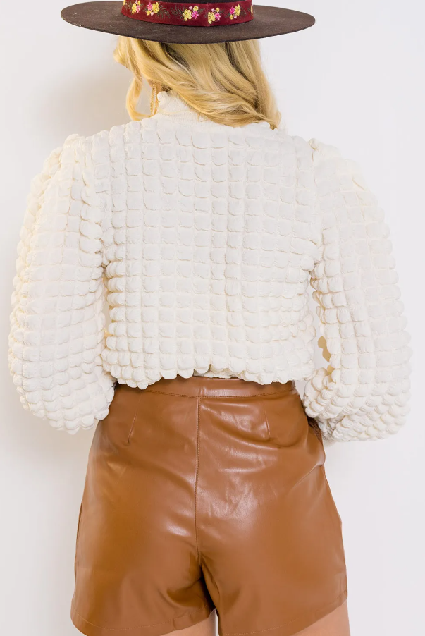 Maglione strutturato, bianco