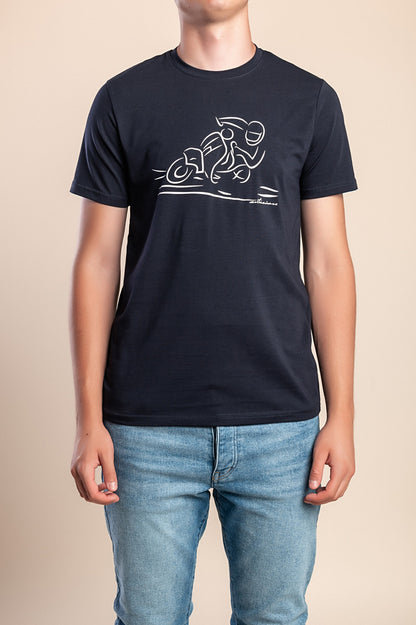 T-shirt da uomo in cotone con stampa, nera