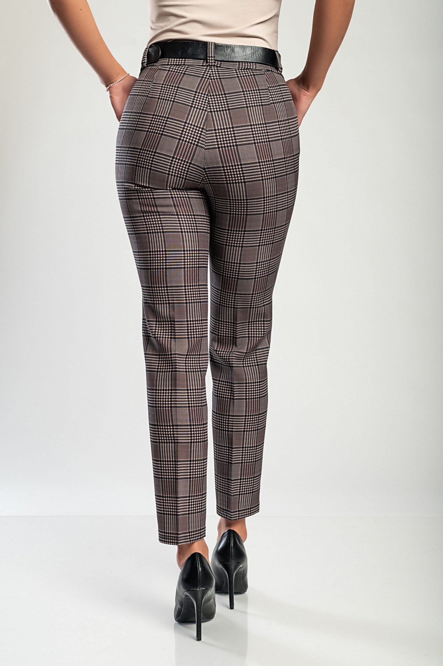 Pantaloni lunghi eleganti con stampa Camarla, marrone