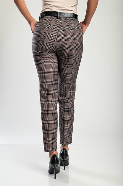 Pantaloni lunghi eleganti con stampa Camarla, marrone