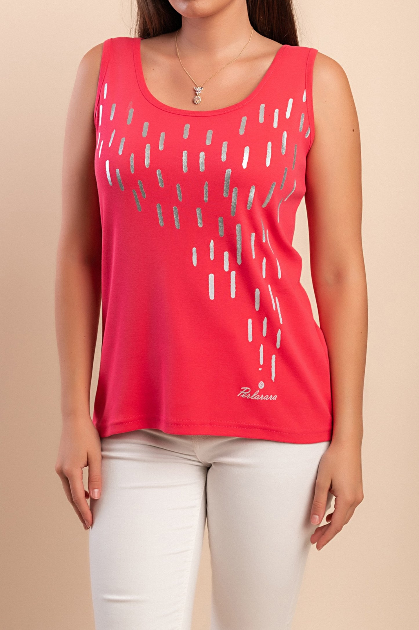 Top senza maniche in cotone, verde