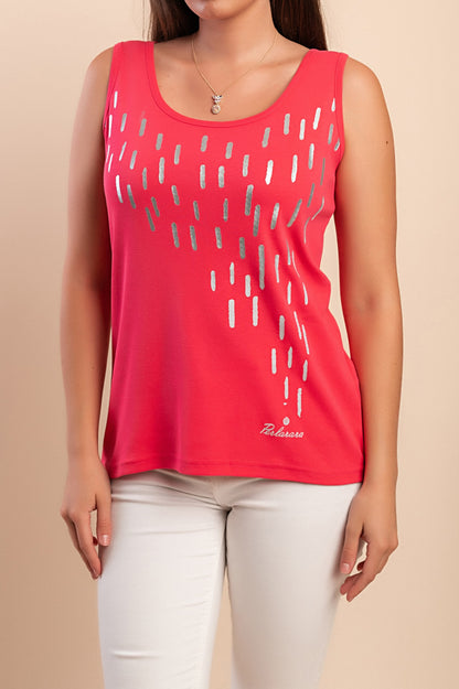 Top senza maniche in cotone, verde