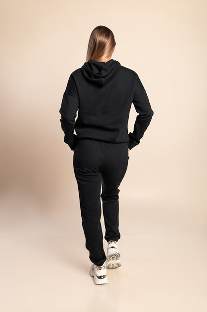 Tuta in cotone due pezzi, nera