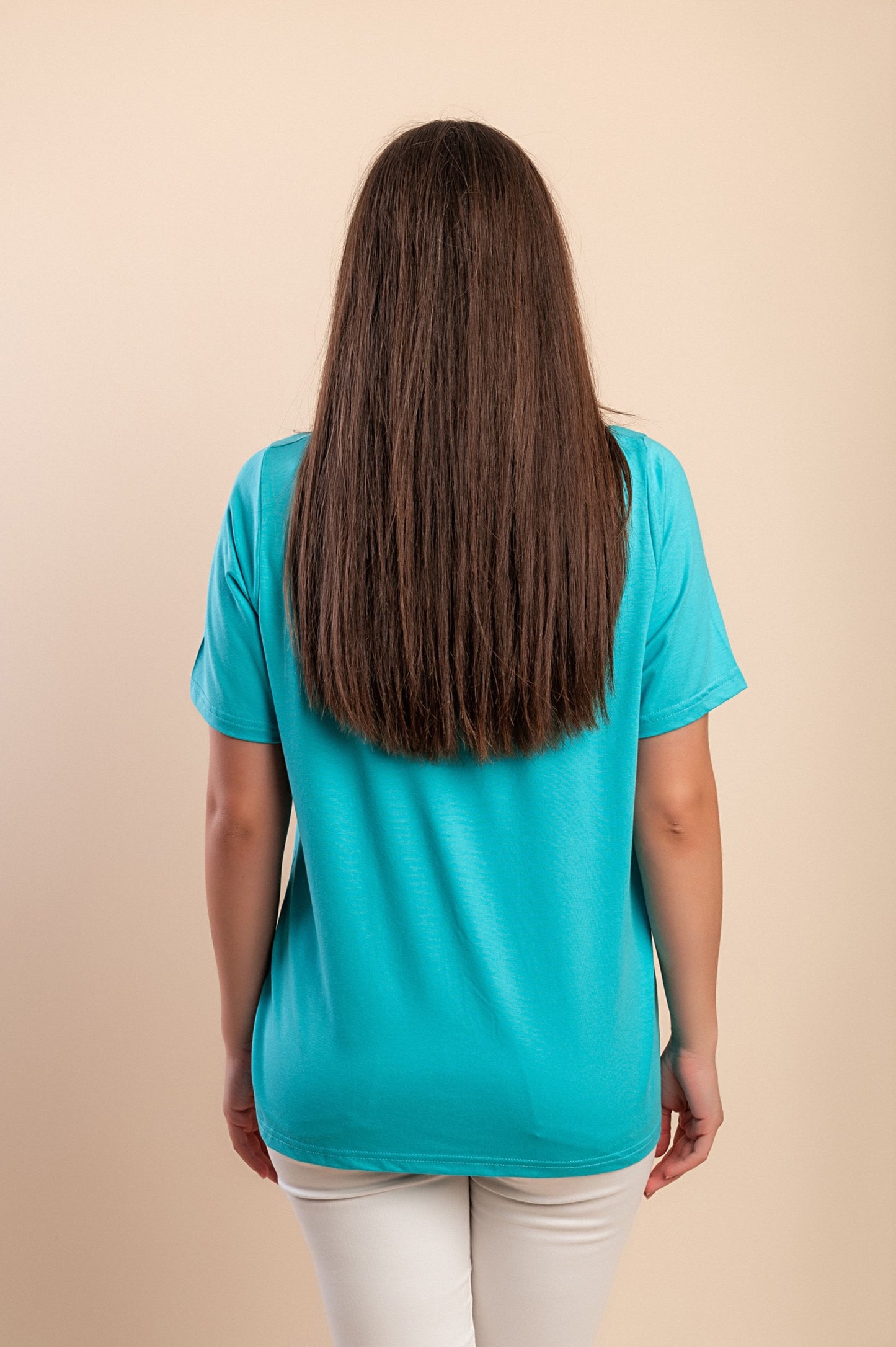 T-shirt in viscosa, turchese