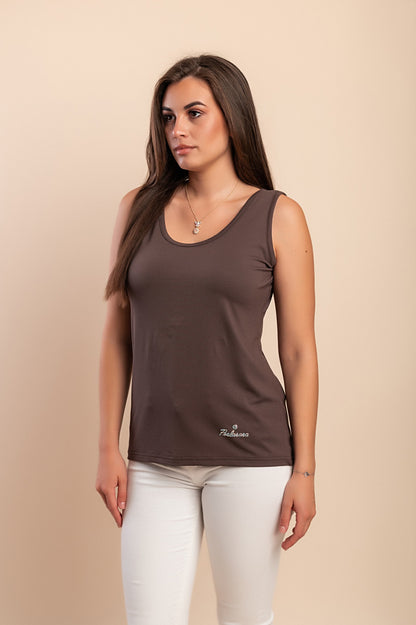 Top senza maniche in cotone, rosa