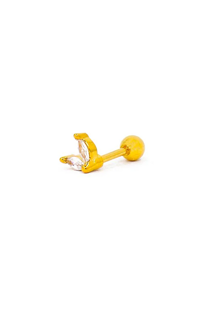 Eleganti mini orecchini, colore oro.