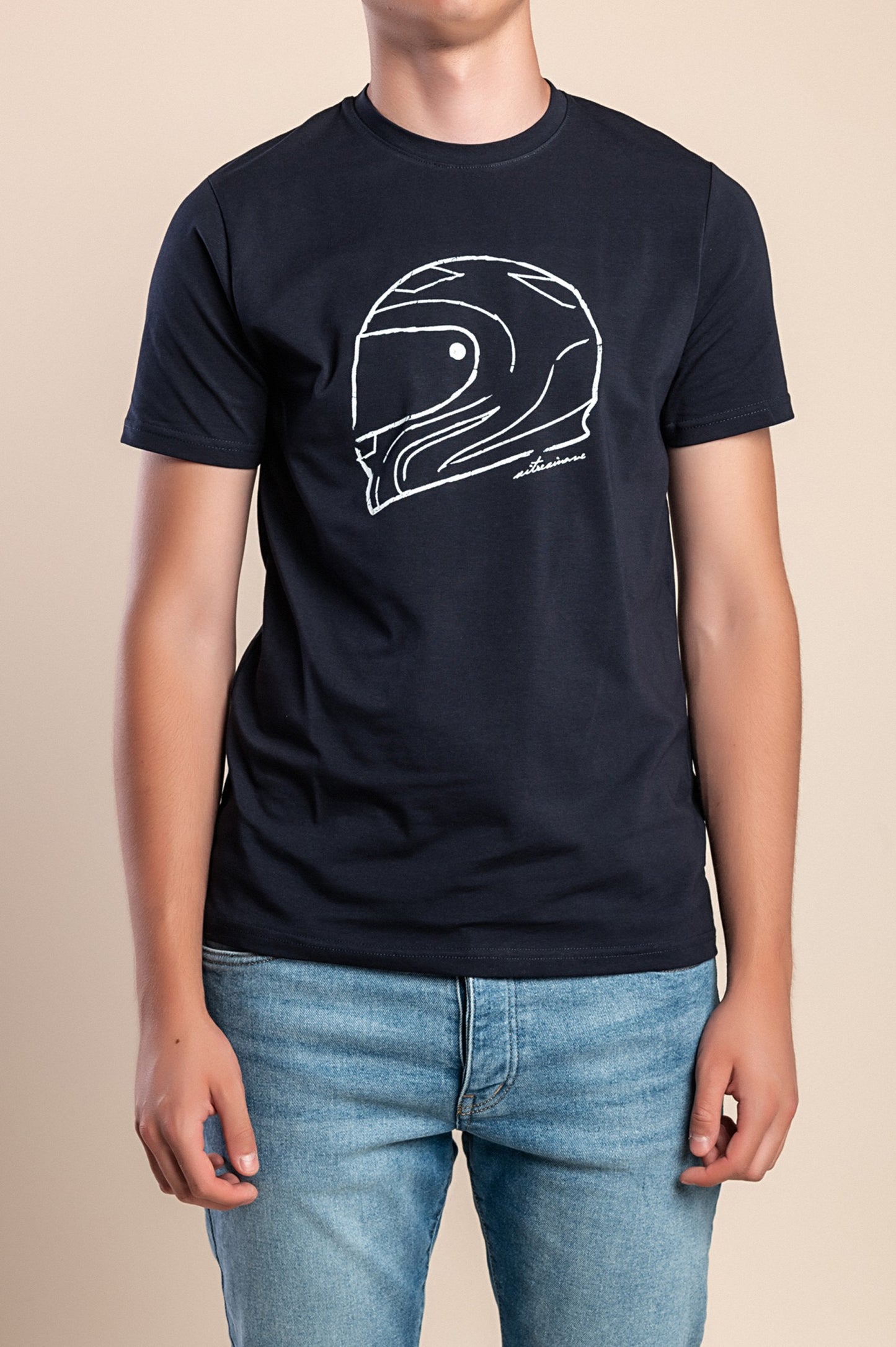 T-shirt da uomo in cotone con stampa, nera