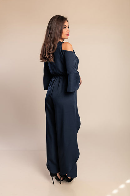 Elegante tuta con paillettes, nera