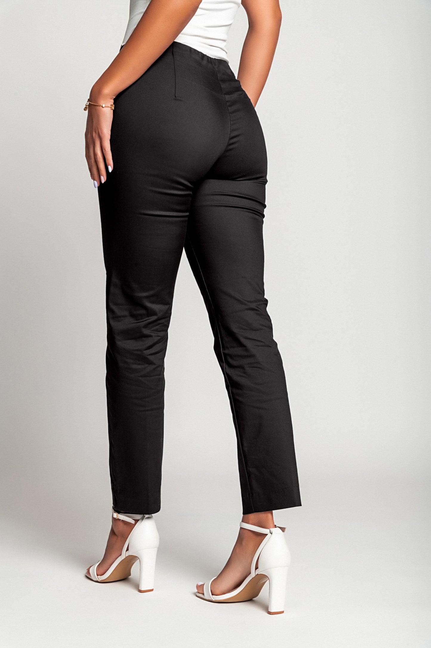 Pantaloni skinny in cotone, neri