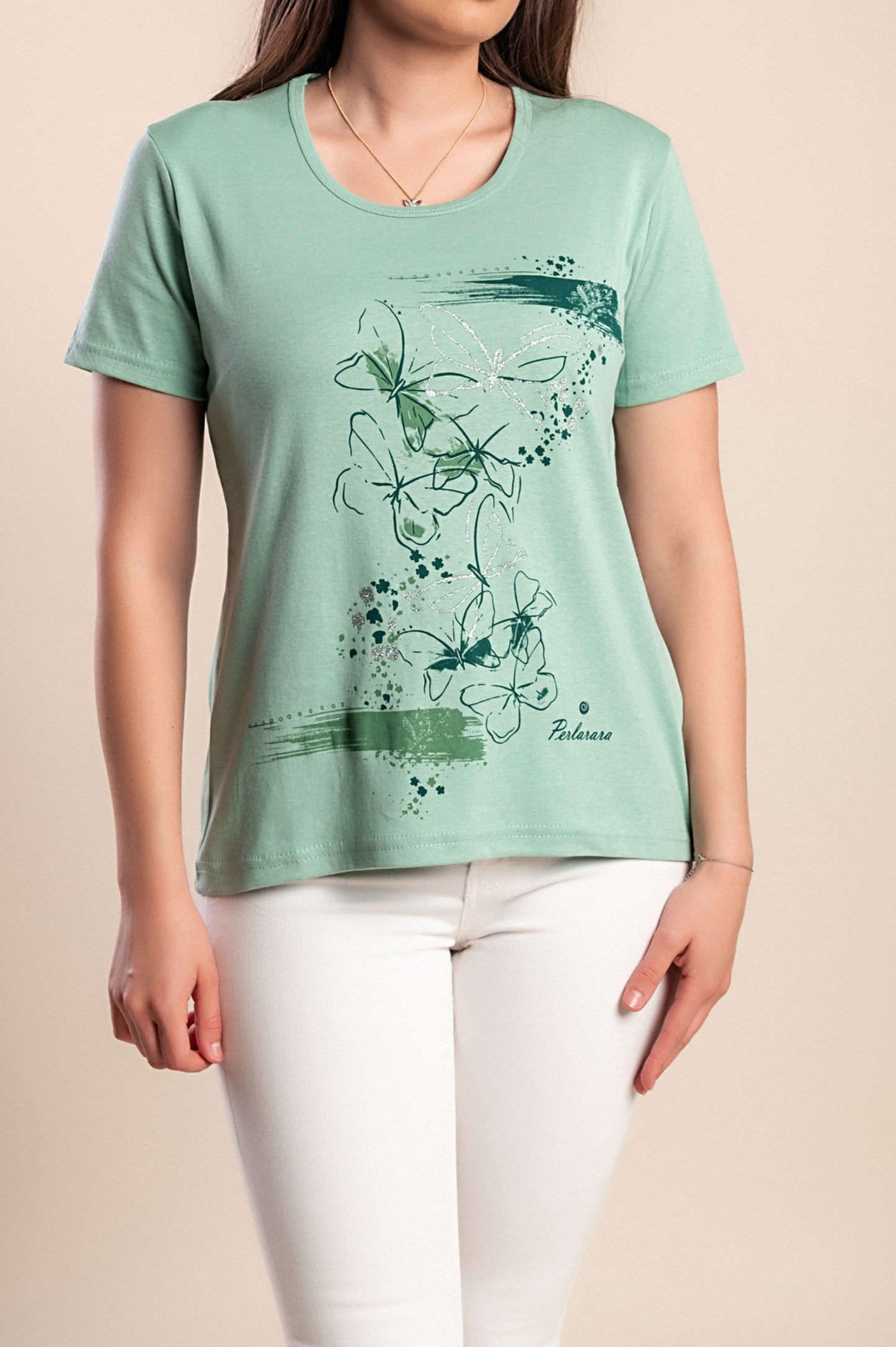 T-shirt stampata, rosa chiaro