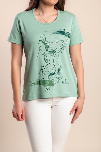 T-shirt stampata, rosa chiaro