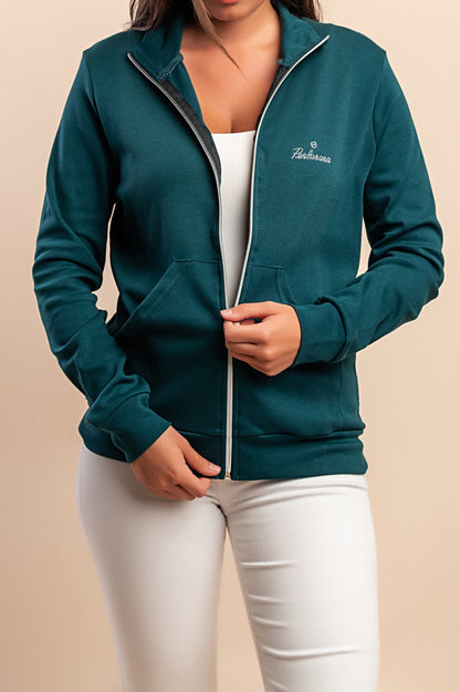 Giacca con zip in cotone, verde