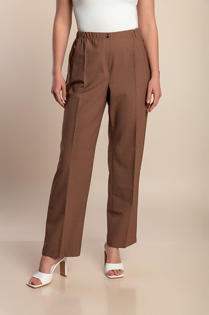 Pantaloni taglie forti, marroni