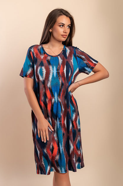 Abito midi con stampa, VAR20