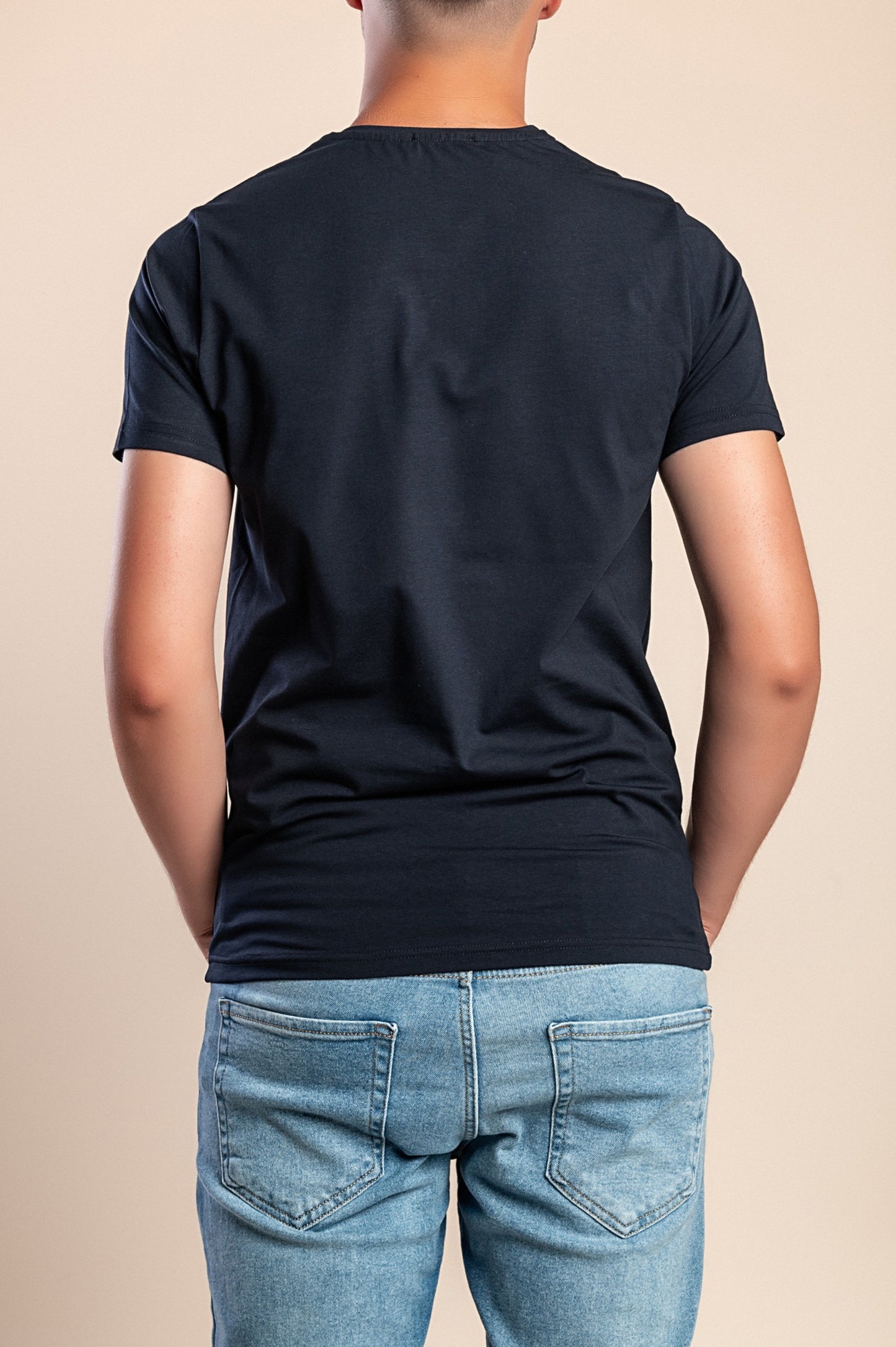 Camicia da uomo in cotone, blu scuro