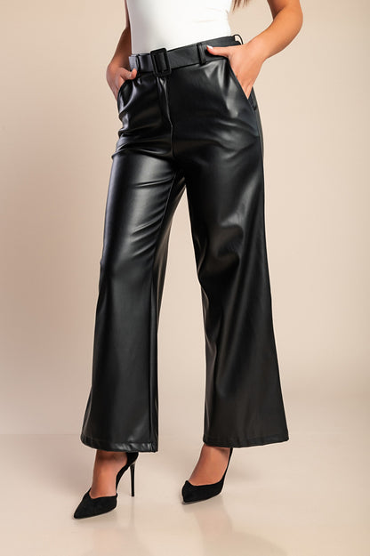 Pantaloni in similpelle, neri