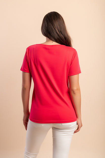 T-shirt a maniche corte in cotone, beige