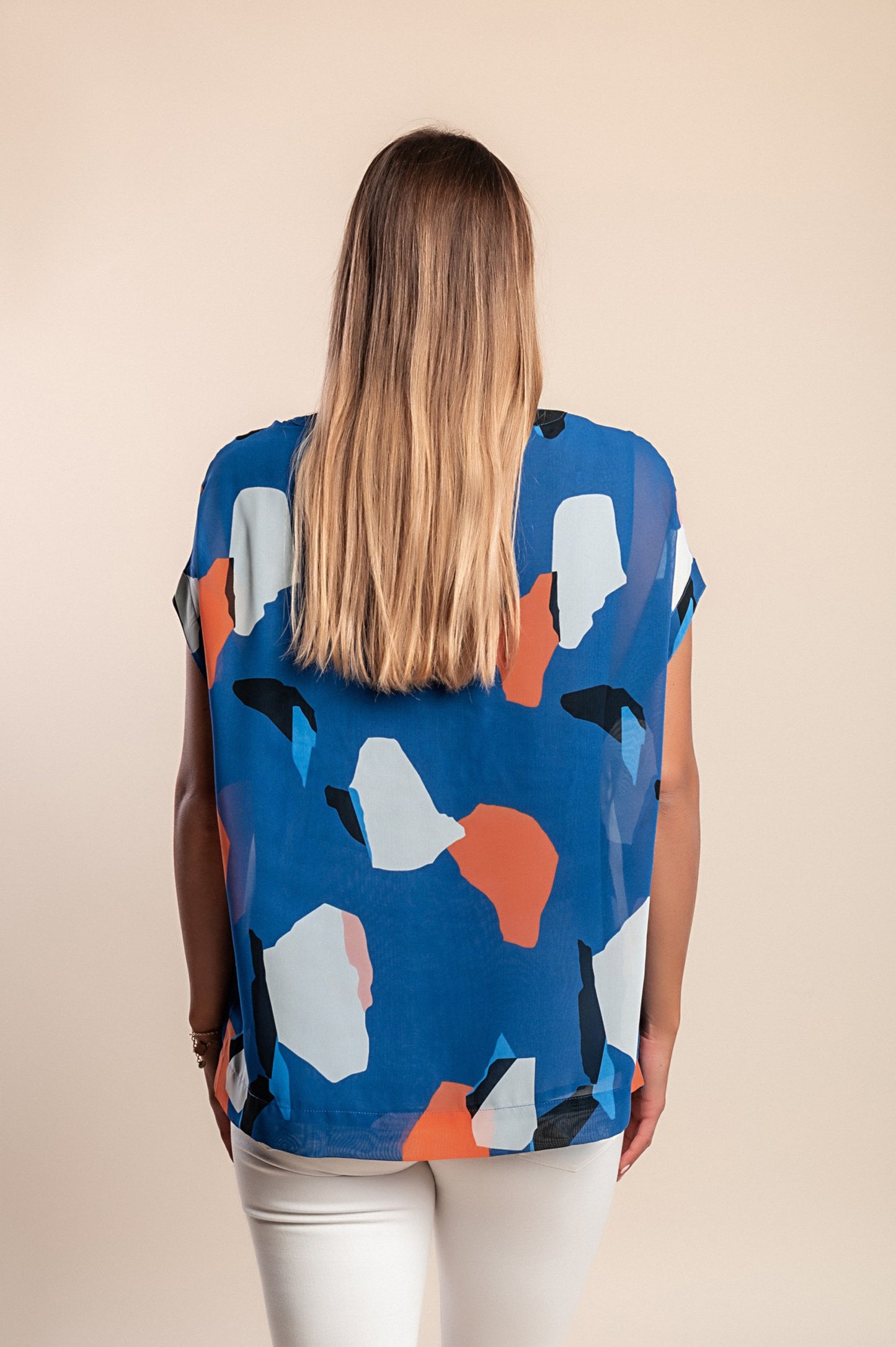 Camicetta stampata, blu