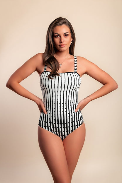 Costume intero con stampa, nero