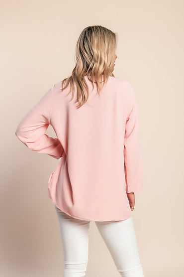 Camicetta con cerniera, rosa chiaro