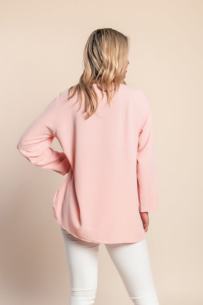 Camicetta con cerniera, rosa chiaro