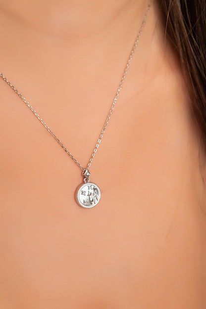 Collana con pendente, VERGINE, argento