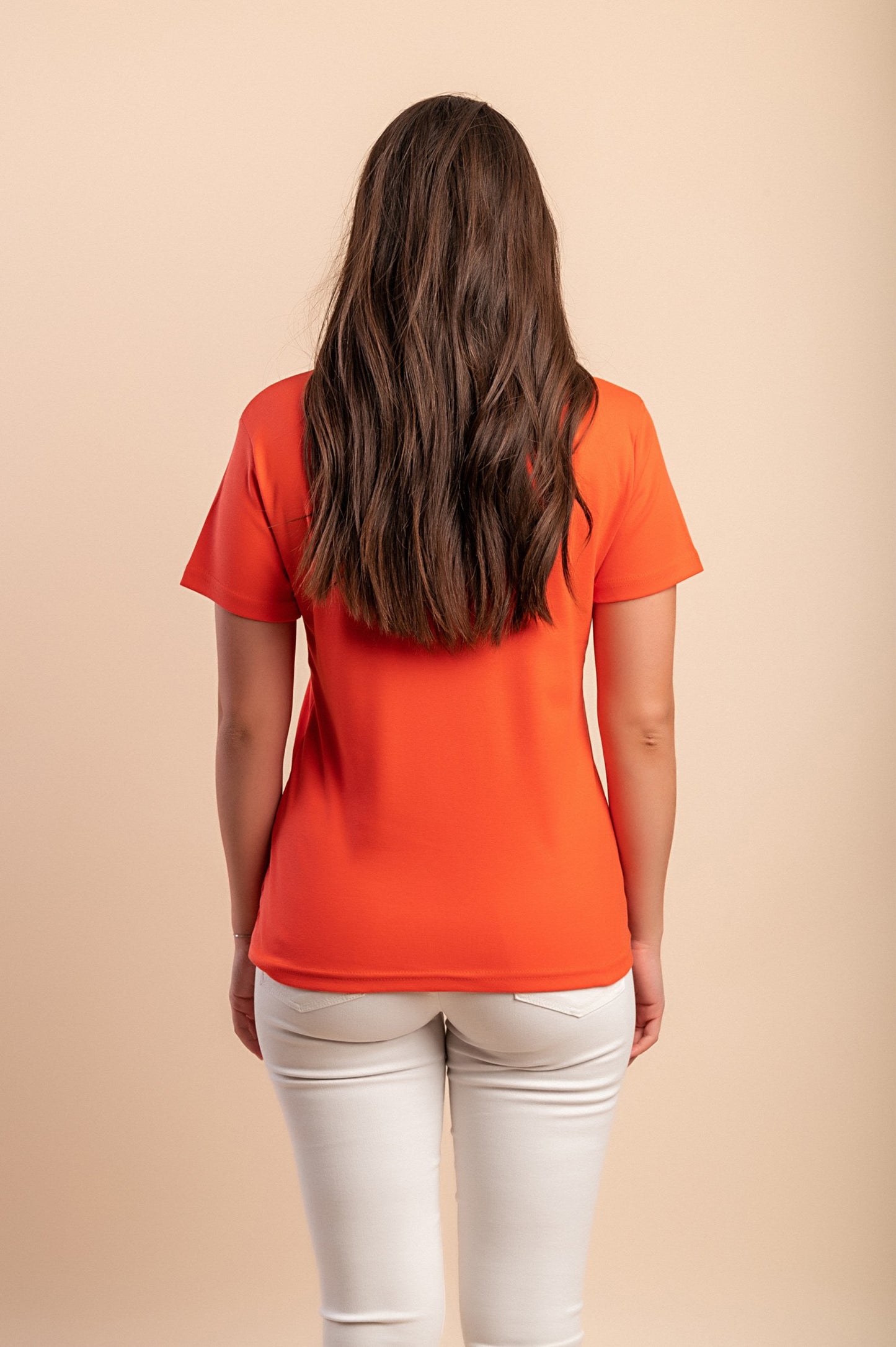 T-shirt in cotone con scollo rotondo, turchese