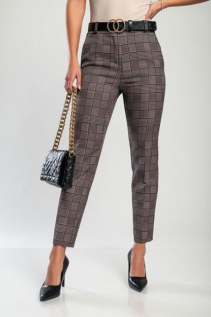 Pantaloni lunghi eleganti con stampa Camarla, marrone